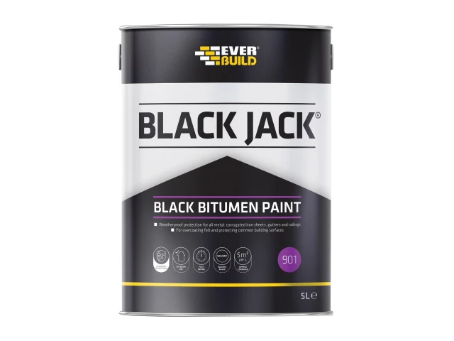 Picture of EVERBUILD BLACK JACK BLACK BITUMEN PAINT 5L