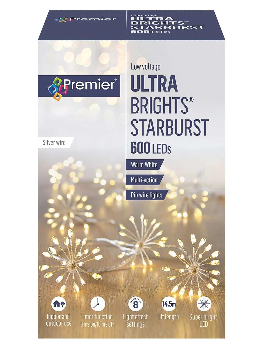 Picture of PREMIER ULTRA BRIGHTS STARBURST 600 LED WARM WHITE 14.5M LIT LENGTH