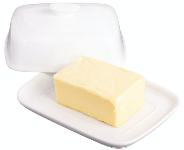 Picture of WHITE PORCELAIN COVERED BUTTER DISH